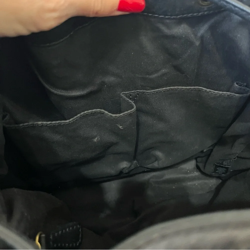 Fossil Black Leather Bucket Bag